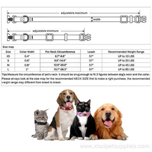 Dog Accesories Ajustable Dog Collar And Leash Set